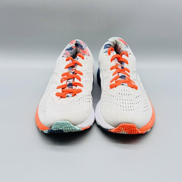 Asics Shoes Womens 8.5 White Orange Gel Kayano 28 Mesh Road Running Sneakers - Picture 3 of 14